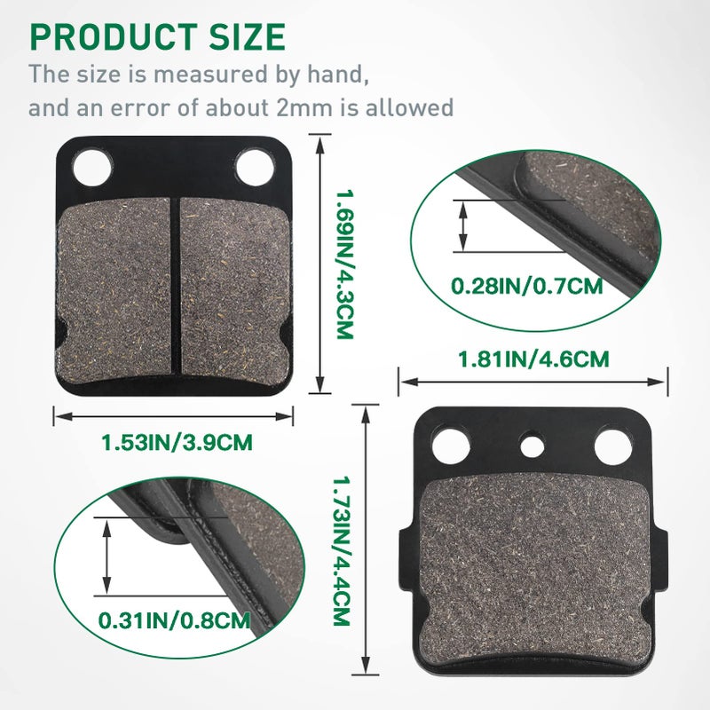 cyleto Warrior 350 Front and Rear Carbon Fibre Brake Pads Kits for Yamaha Banshee 350 1990-2006 / Wolverine 350 1995-2005/Blaster 200 2003-2006/ Warrior 350 1989-2004/ Raptor 125 YFM125 2011 - Image 2